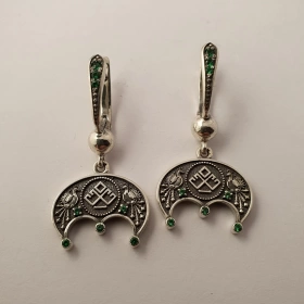 Серьги Лунница Лельник с камнями