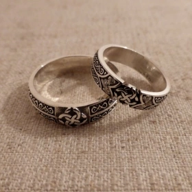 Обручальное кольцо Свадебник из серебра модель А
