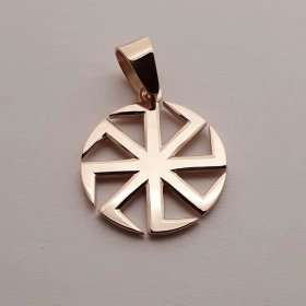 Оберег Коловрат из золота двусторонний