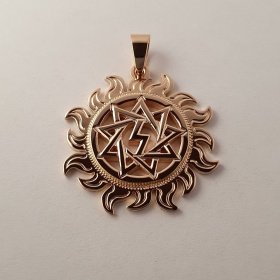 Оберег Перуница в Солнышке из золота