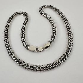 Цепь Кобра из серебра 925 с чернением