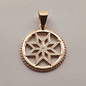 Алатырь в круге оберег из золота 585
